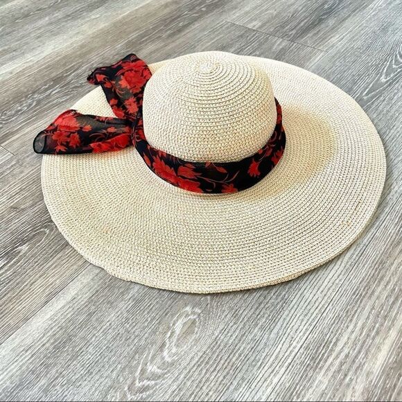 Milani large straw hat with red and black scarf - Picture 12 of 14